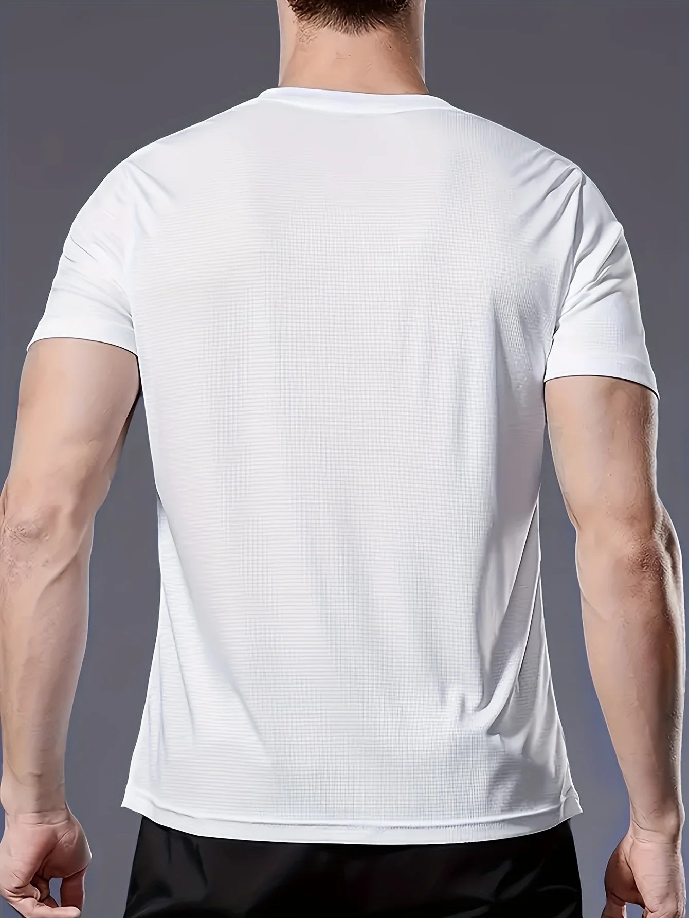 Men's Casual Short Sleeve T-Shirt with Compass Print - Breathable Polyester Round Neck Tee, Machine Washable Lightweight Summer