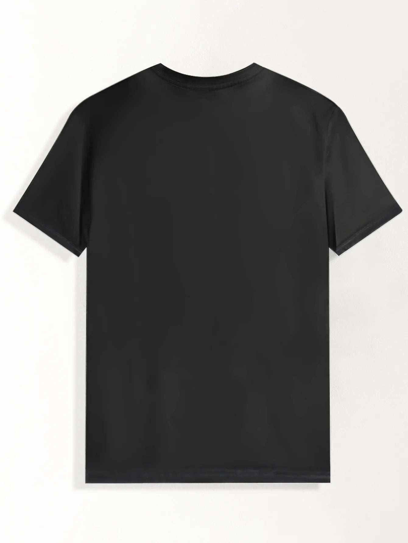 Men's Black Casual Summer Graphic T-Shirt - Round Neck, Short Sleeve, Polyester, Machine Washable