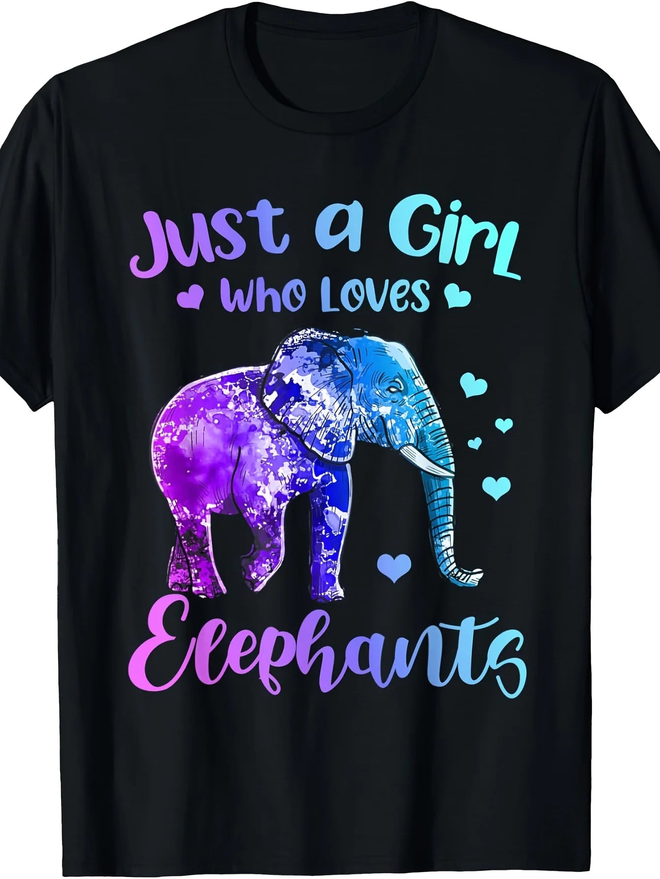 EWH Just A Girl Who Loves Elephants TShirt 100% Cotton, Casual Comfy, for Women, Men Youngsters