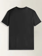 1pc Men'S Summer Casual Crew Neck T-Shirt, 100% Polyester Knit Fabric with Slight Stretch