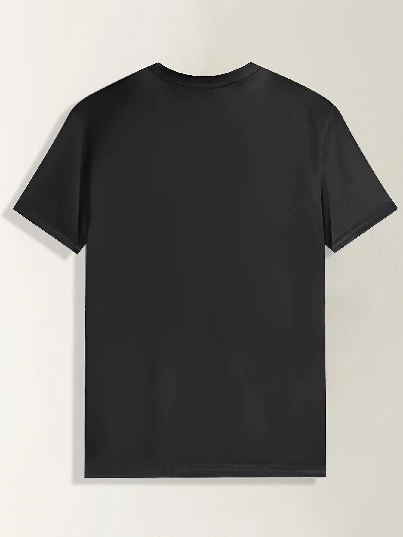 1pc Men'S Summer Casual Crew Neck T-Shirt, 100% Polyester Knit Fabric with Slight Stretch