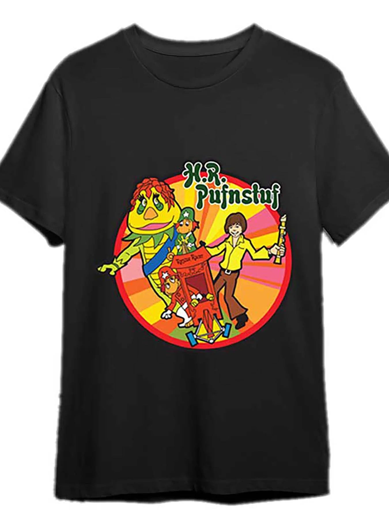 H. R. Pufnstuf -70s - T-shirt 340358 Fun Men's Short sleeved Printed T-shirt Series Black PR