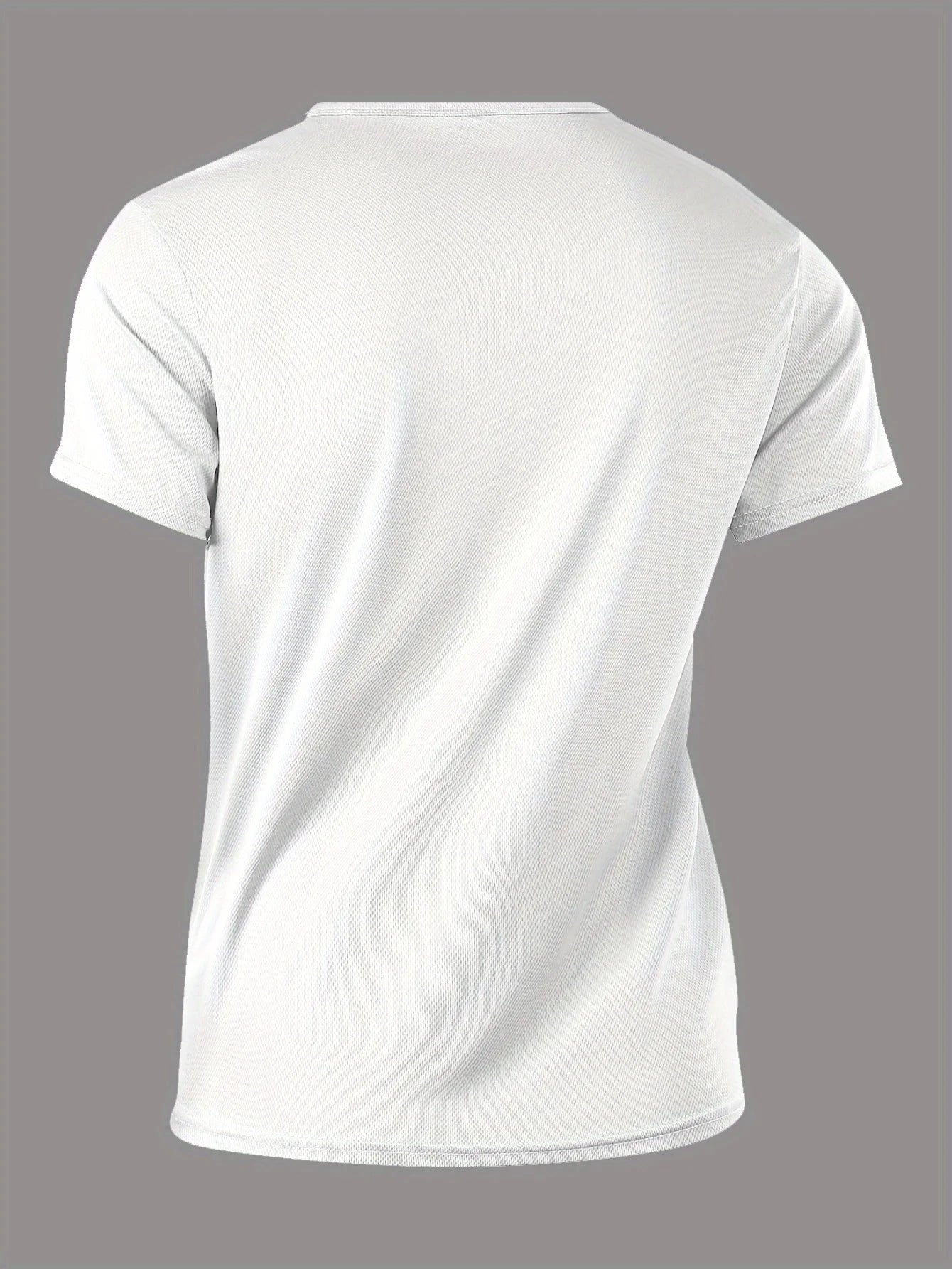 Men's Casual Short Sleeve T-Shirt with Compass Print - Breathable Polyester Round Neck Tee, Machine Washable Lightweight Summer