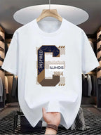 180G Pure Cotton Single-Sided Printed round Neck Short Sleeve T-Shirt, Men'S Casual round Neck T-shirt