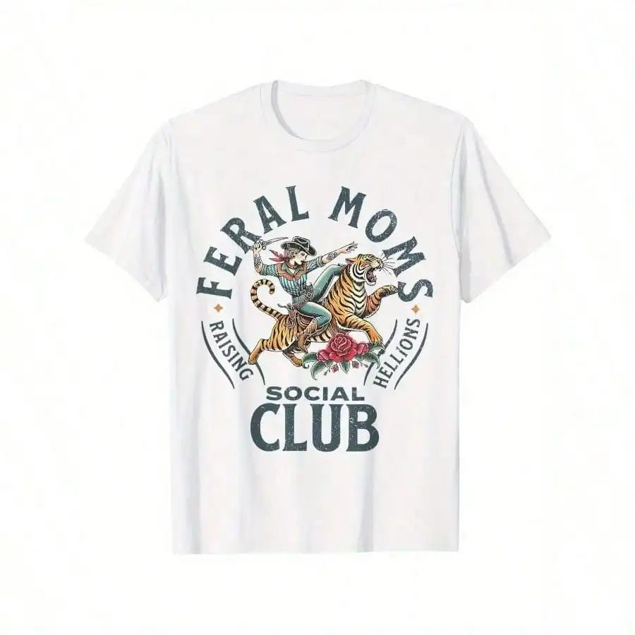 Feral Moms Social Club - Trendy Mom T-Shirt, Stylish Apparel for Moms
