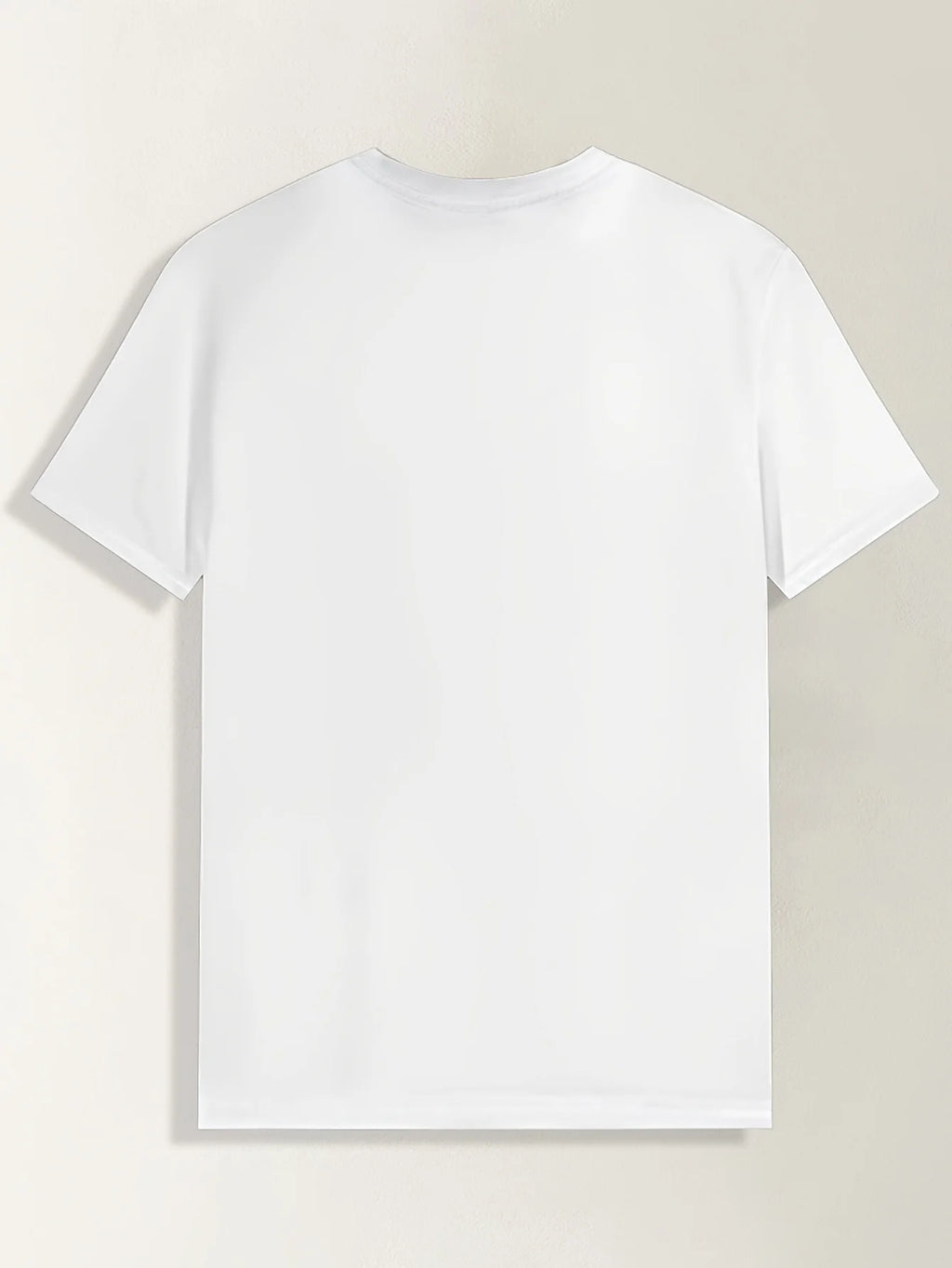 1pc Men'S Summer Casual Crew Neck T-Shirt, 100% Polyester Knit Fabric with Slight Stretch