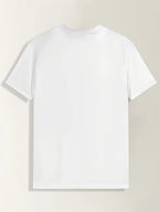 1pc Men'S Summer Casual Crew Neck T-Shirt, 100% Polyester Knit Fabric with Slight Stretch