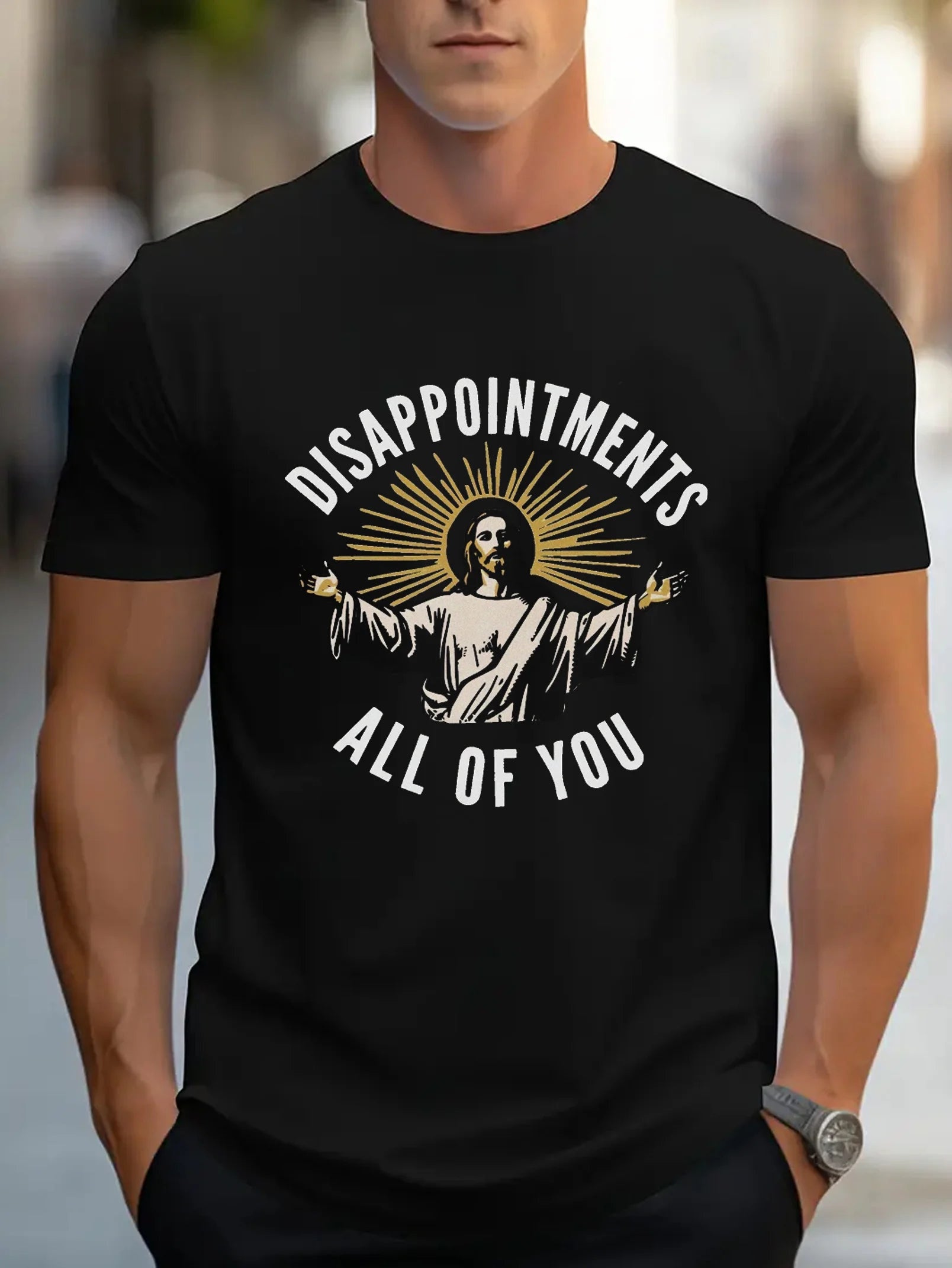 Disappointments All Of You" Graphic Men's T-Shirt - Soft, Breathable 100% Cotton, Casual Round Neck